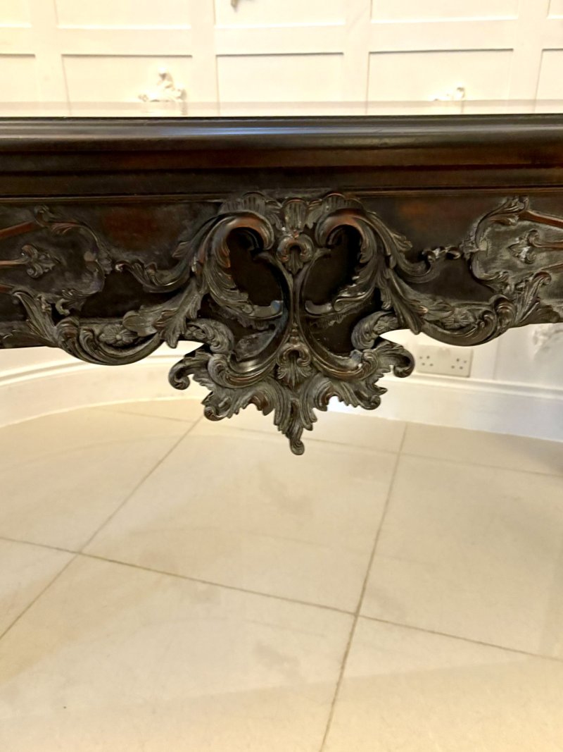 Large Antique Victorian Outstanding Quality Carved Mahogany Console Table in the Chinese Chippendale Manner - Image 10